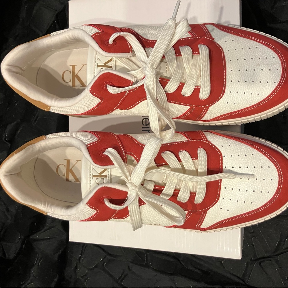 Calvin Klein Red and White Casual Sneakers